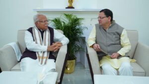 CM Dhami Meet Manohar Lal Khattar